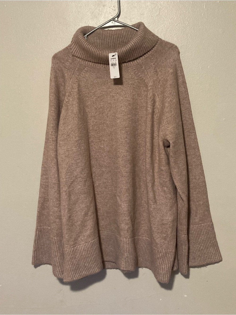Express Taupe Cowl Neck Sweater